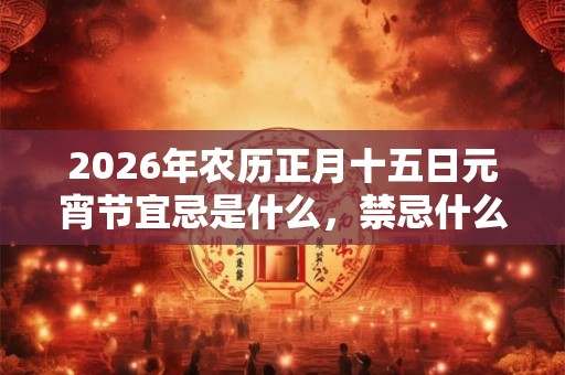 2026年农历正月十五日元宵节宜忌是什么，禁忌什么？