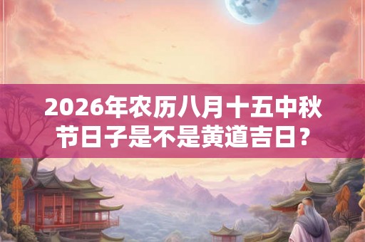 2026年农历八月十五中秋节日子是不是黄道吉日？