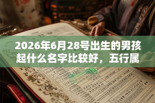 2026年6月28号出生的男孩起什么名字比较好，五行属什么
