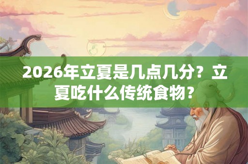 2026年立夏是几点几分？立夏吃什么传统食物？