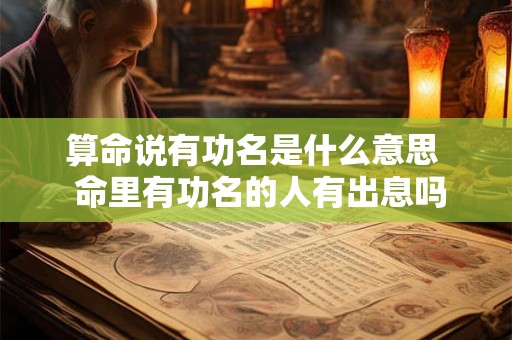 算命说有功名是什么意思  命里有功名的人有出息吗