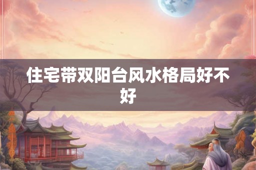 住宅带双阳台风水格局好不好