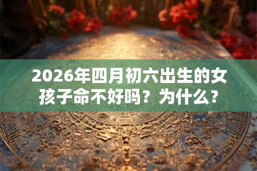 2026年四月初六出生的女孩子命不好吗？为什么？