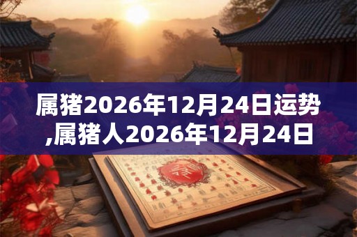 属猪2026年12月24日运势,属猪人2026年12月24日财运,生肖猪2026年12月24日运势