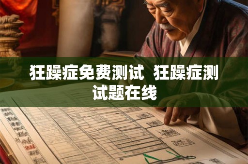 狂躁症免费测试  狂躁症测试题在线