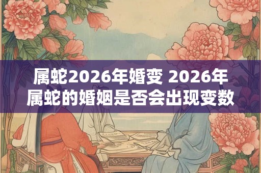 属蛇2026年婚变 2026年属蛇的婚姻是否会出现变数