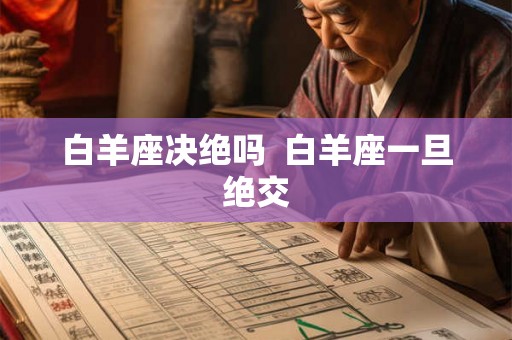 白羊座决绝吗 白羊座一旦绝交 白羊座决绝吗 白羊座一旦绝交