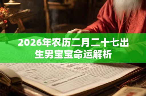 2026年农历二月二十七出生男宝宝命运解析