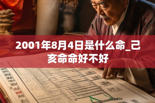 2001年8月4日是什么命_己亥命命好不好