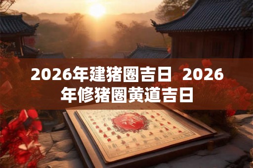 2026年建猪圈吉日  2026年修猪圈黄道吉日