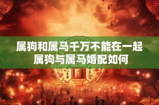 属狗和属马千万不能在一起 属狗与属马婚配如何