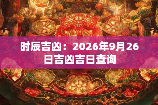 时辰吉凶：2026年9月26日吉凶吉日查询