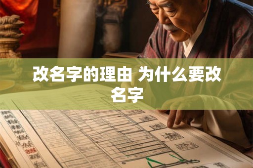 改名字的理由 为什么要改名字