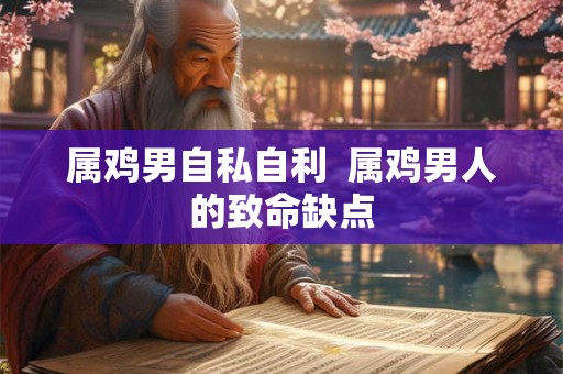 属鸡男自私自利  属鸡男人的致命缺点