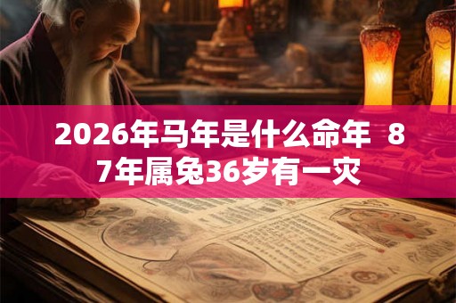 2026年马年是什么命年  87年属兔36岁有一灾