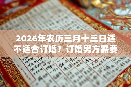 2026年农历三月十三日适不适合订婚？订婚男方需要准备什么东西？