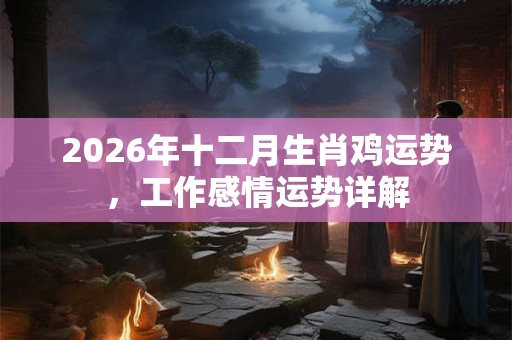 2026年十二月生肖鸡运势，工作感情运势详解