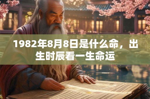 1982年8月8日是什么命，出生时辰看一生命运