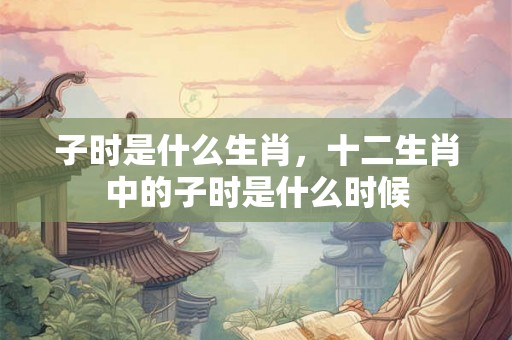 子时是什么生肖，十二生肖中的子时是什么时候