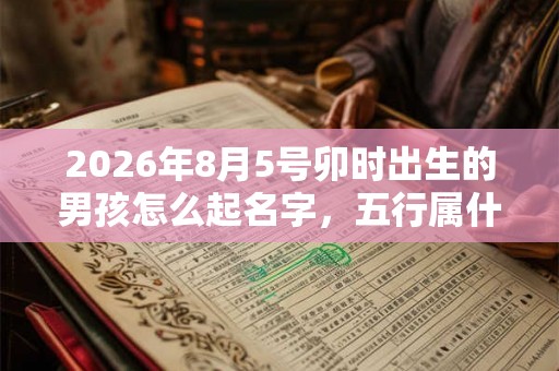 2026年8月5号卯时出生的男孩怎么起名字，五行属什么
