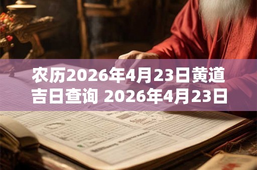 农历2026年4月23日黄道吉日查询 2026年4月23日黄道吉日是哪天农历 农历2026年4月23日黄道吉日查询 2026年4月23日黄道吉日是哪天农历