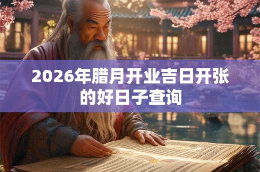 2026年腊月开业吉日开张的好日子查询