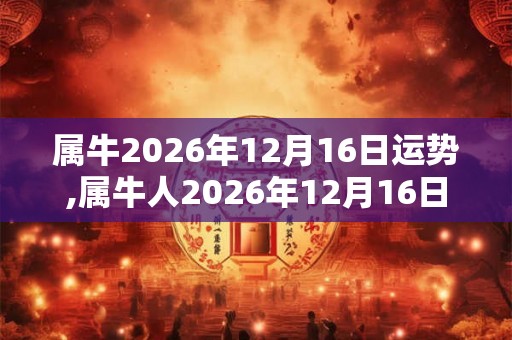 属牛2026年12月16日运势,属牛人2026年12月16日财运,生肖牛2026年12月16日运势