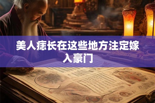 美人痣长在这些地方注定嫁入豪门