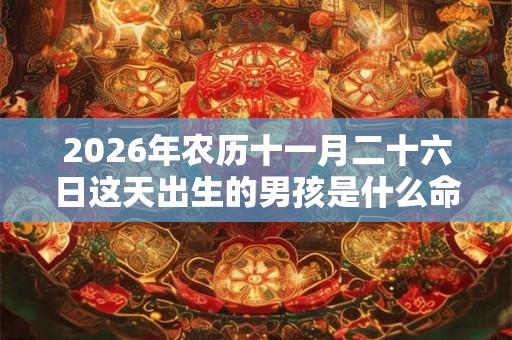 2026年农历十一月二十六日这天出生的男孩是什么命？
