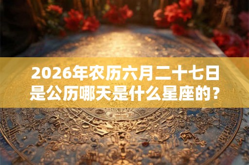 2026年农历六月二十七日是公历哪天是什么星座的？