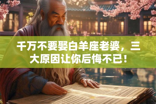 千万不要娶白羊座老婆，三大原因让你后悔不已！