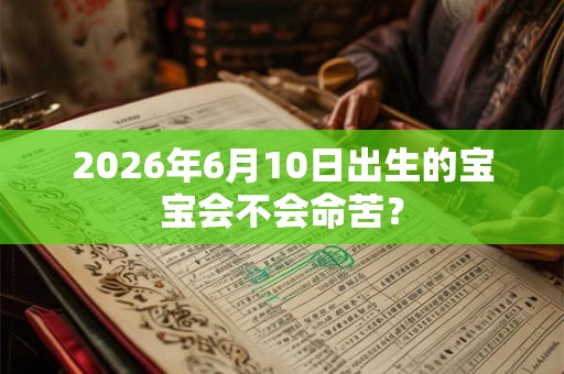 2026年6月10日出生的宝宝会不会命苦? 2026年6月10日出生的宝宝会不会命苦?