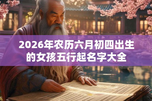 2026年农历六月初四出生的女孩五行起名字大全