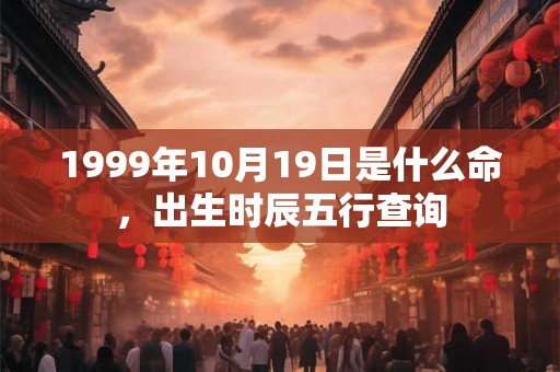 1999年10月19日是什么命，出生时辰五行查询