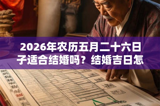 2026年农历五月二十六日子适合结婚吗?结婚吉日怎么选? 2026年农历五月二十六日子适合结婚吗?结婚吉日怎么选?