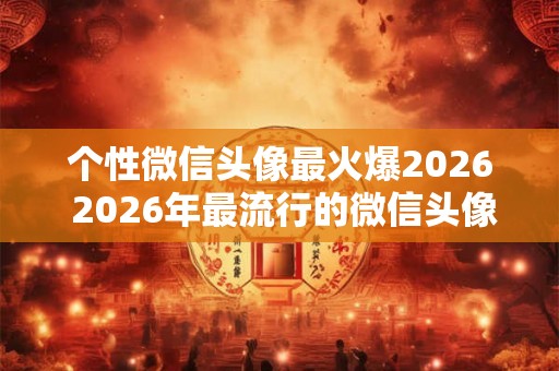 个性微信头像最火爆2026 2026年最流行的微信头像是什么样的个性化