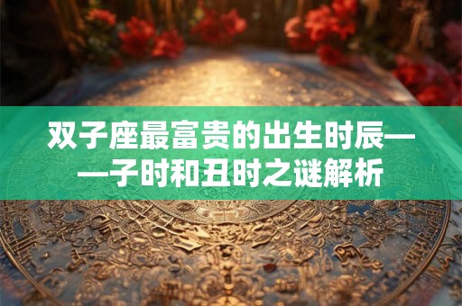 双子座最富贵的出生时辰——子时和丑时之谜解析