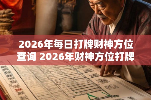 2026年每日打牌财神方位查询 2026年财神方位打牌查询