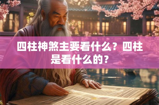 四柱神煞主要看什么？四柱是看什么的？