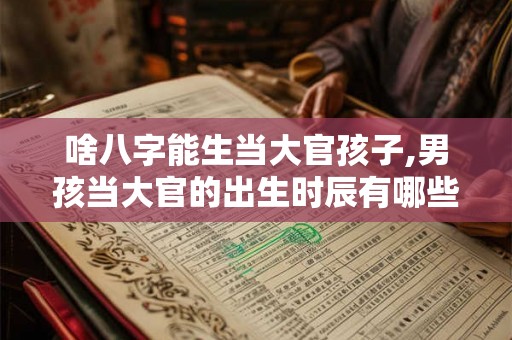 啥八字能生当大官孩子,男孩当大官的出生时辰有哪些？