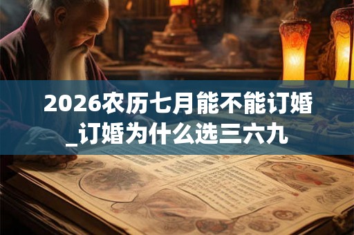 2026农历七月能不能订婚_订婚为什么选三六九