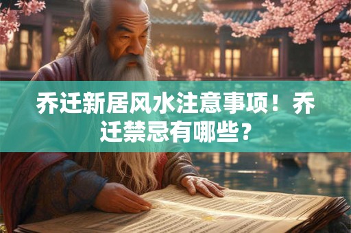 乔迁新居风水注意事项！乔迁禁忌有哪些？