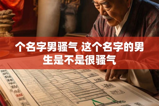 个名字男骚气 这个名字的男生是不是很骚气