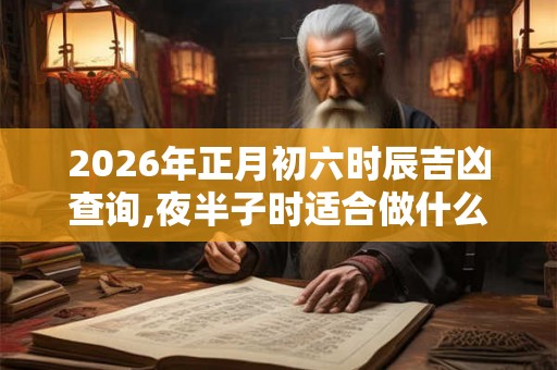2026年正月初六时辰吉凶查询,夜半子时适合做什么？