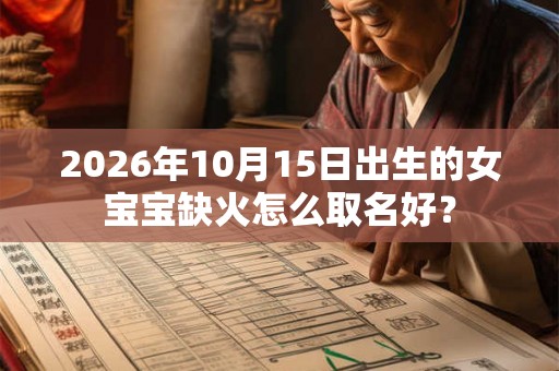 2026年10月15日出生的女宝宝缺火怎么取名好？