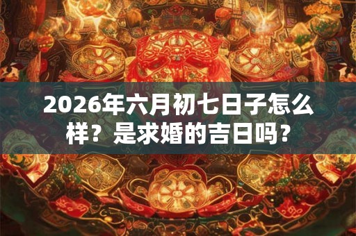 2026年六月初七日子怎么样？是求婚的吉日吗？