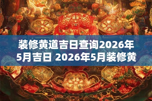 装修黄道吉日查询2026年5月吉日 2026年5月装修黄道吉日
