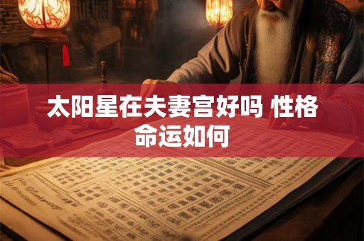 太阳星在夫妻宫好吗 性格命运如何