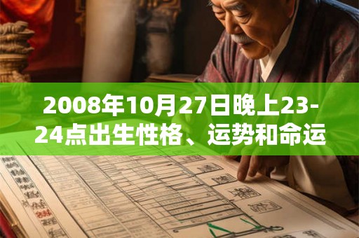 2008年10月27日晚上23-24点出生性格、运势和命运