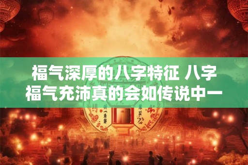 福气深厚的八字特征 八字福气充沛真的会如传说中一般吗